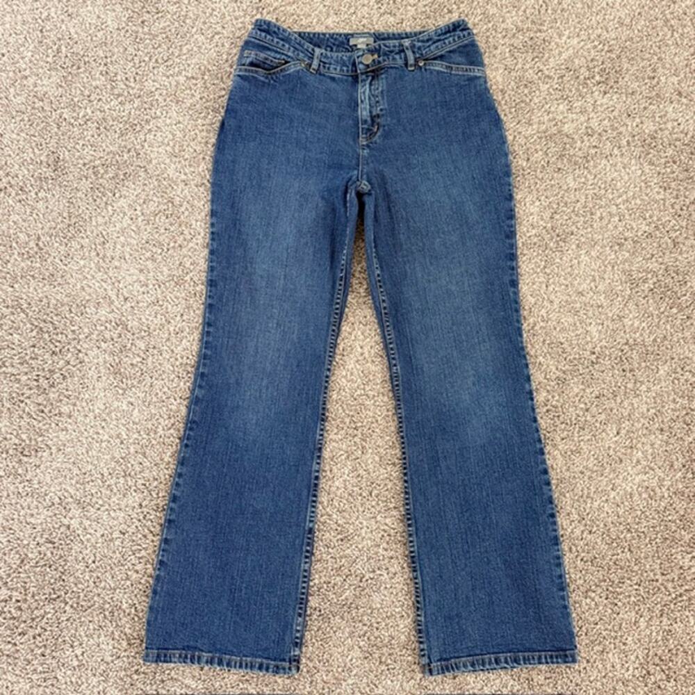 J. Jill Stretch Blue Jeans Flare Wash Out Denim Stretch Classic Women's 6P